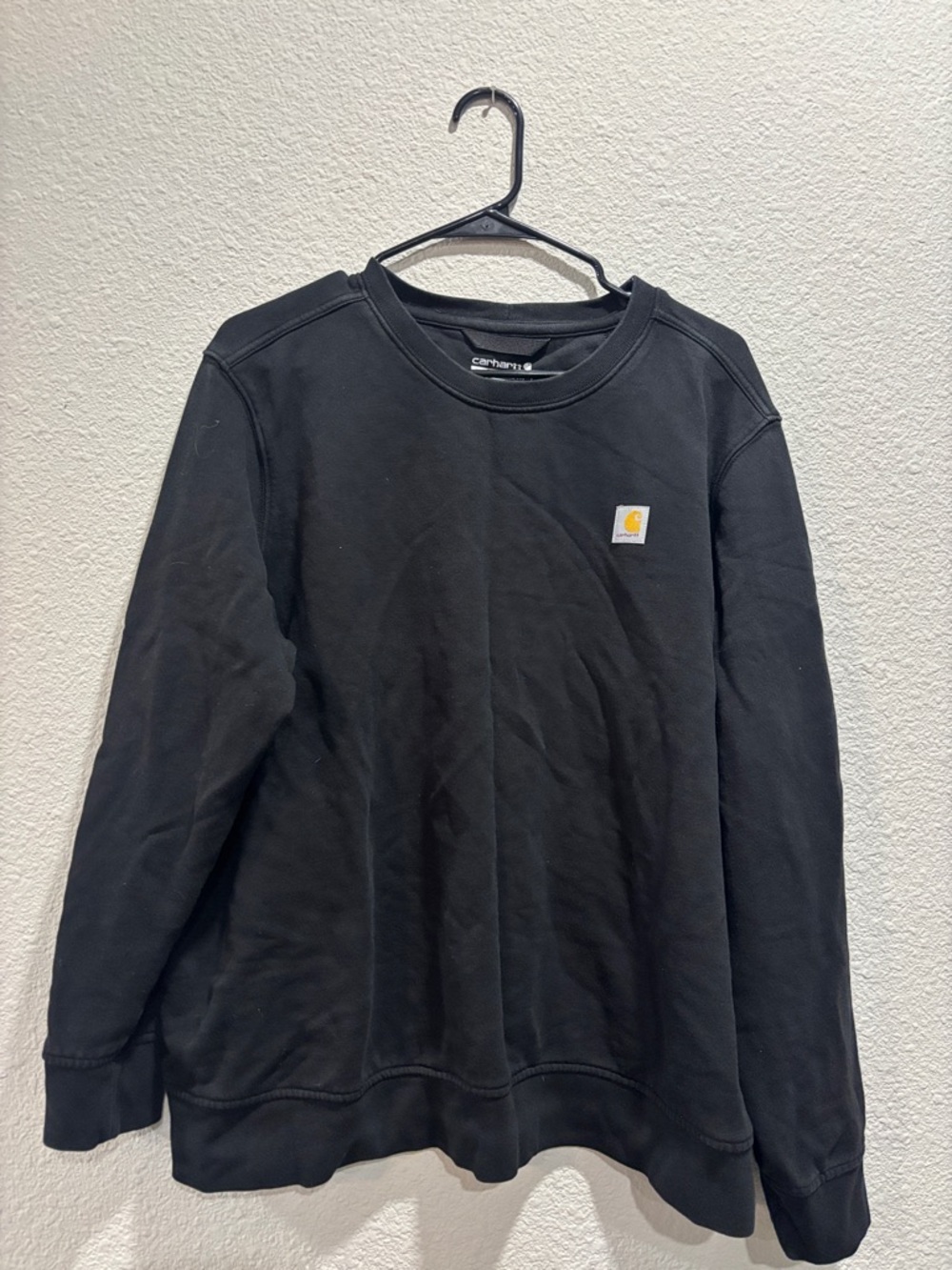 Carhartt Womens Black Crewneck Pullover with Logo Patch